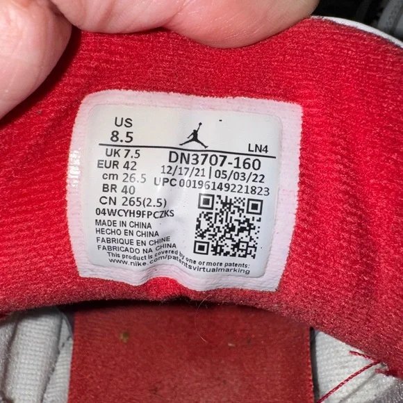 Jordan Red and White Sneakers